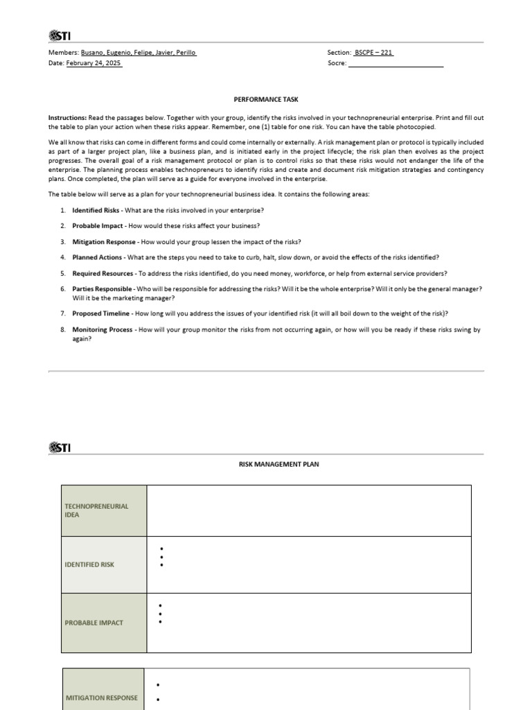 04 Performance Task 1Technopreneur | PDF | Swot Analysis | Computer ...