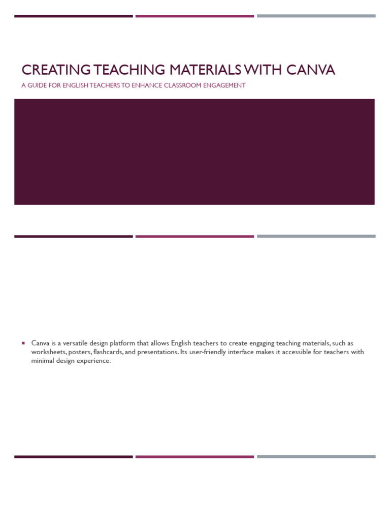 Canva for Creating Engaging Teaching Materials | PDF | Lesson Plan ...