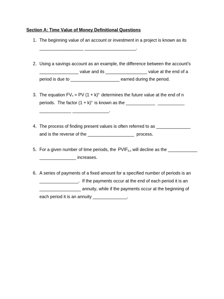 Time Value of Money Concepts and Calculations | PDF | Time Value Of ...