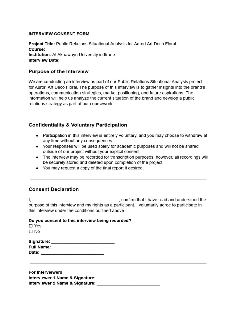 Interview Consent Form | PDF