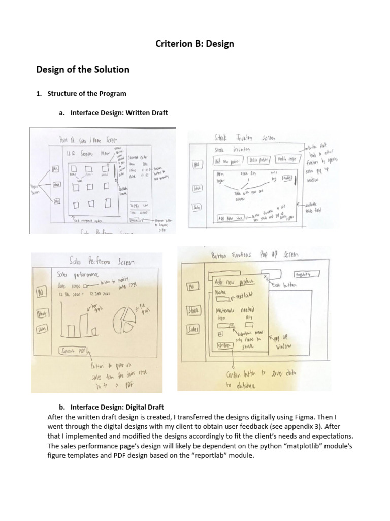 11 - IA - Step 2 - Crit B Design - Example 1 - 2023 | PDF | Menu ...