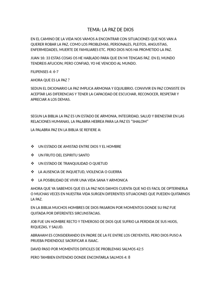 La Paz de Dios en Tiempos Difíciles | PDF | Paz | Cristo (título)
