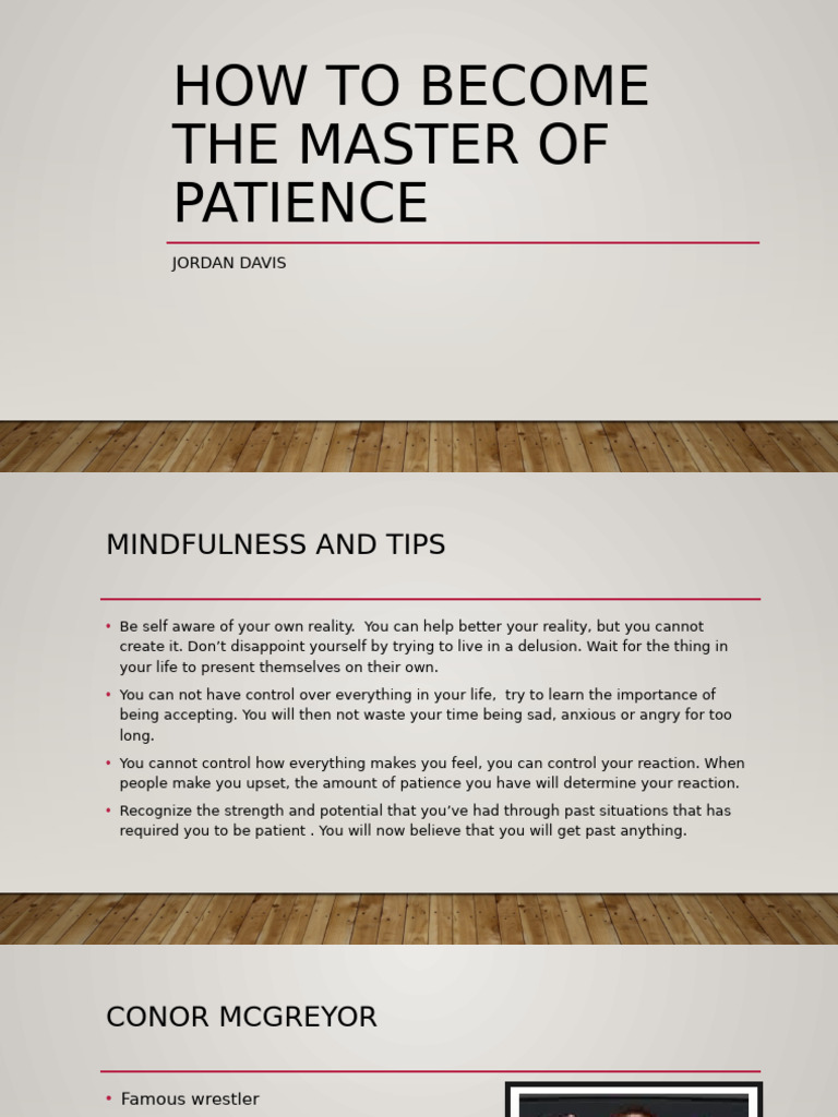 Mastering Patience: Insights from McGregor | PDF