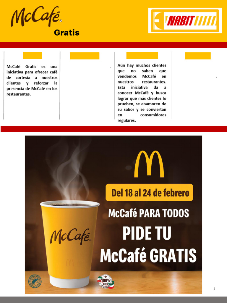 McCafé Gratis en Restaurantes McDonald's | PDF | café | Sustentabilidad