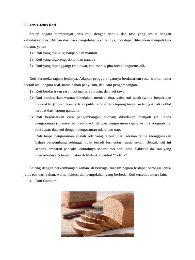 2.2 Jenis-Jenis Roti | PDF