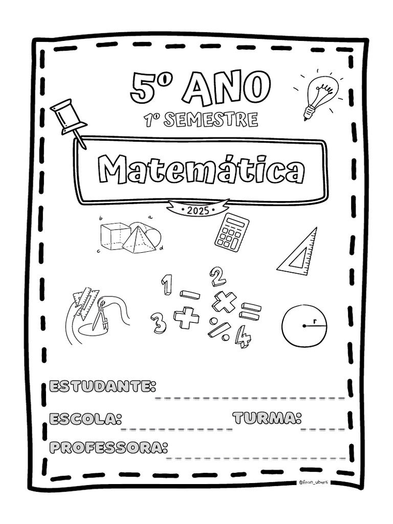 Capa de Caderno: 5º Ano Matemática | PDF