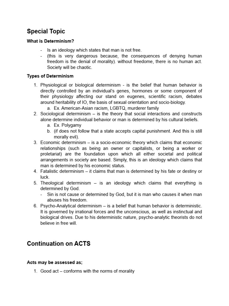 Understanding Types of Determinism | PDF | Determinism | Morality
