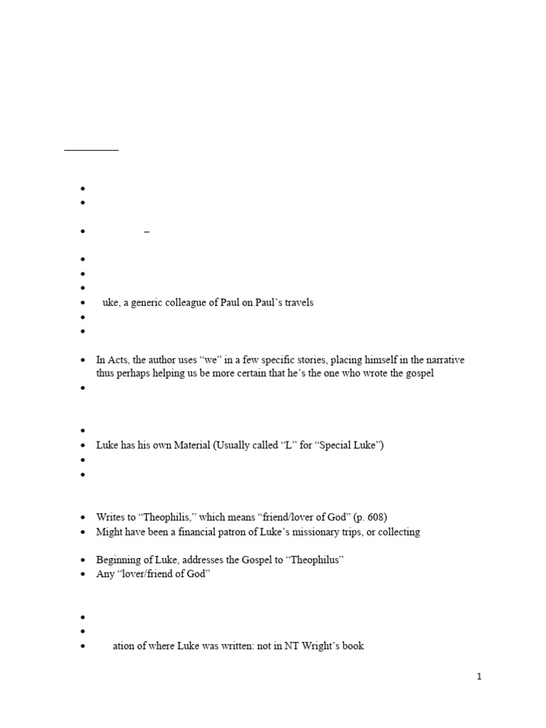 Gospel of Luke and Acts Overview | PDF | Gospel Of Luke | Acts Of The ...