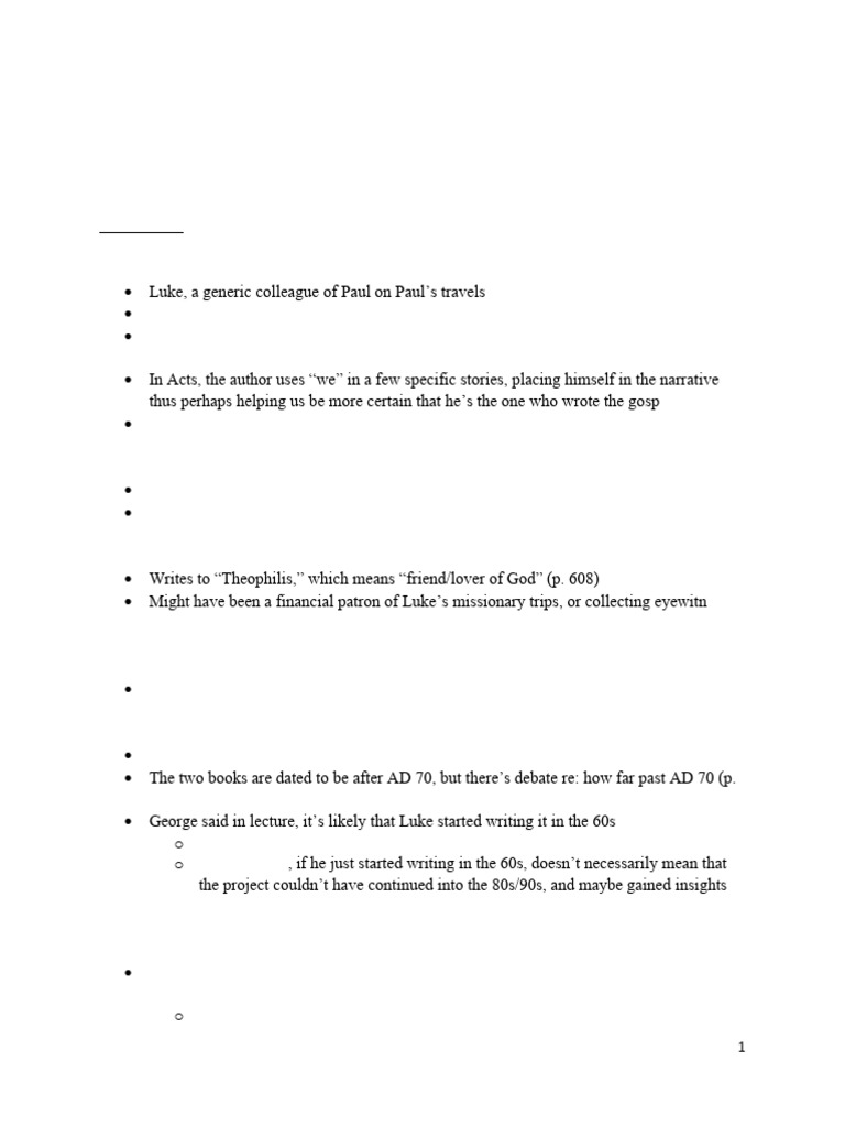 Gospel of Luke and Acts Overview | PDF | Acts Of The Apostles | Gospel ...