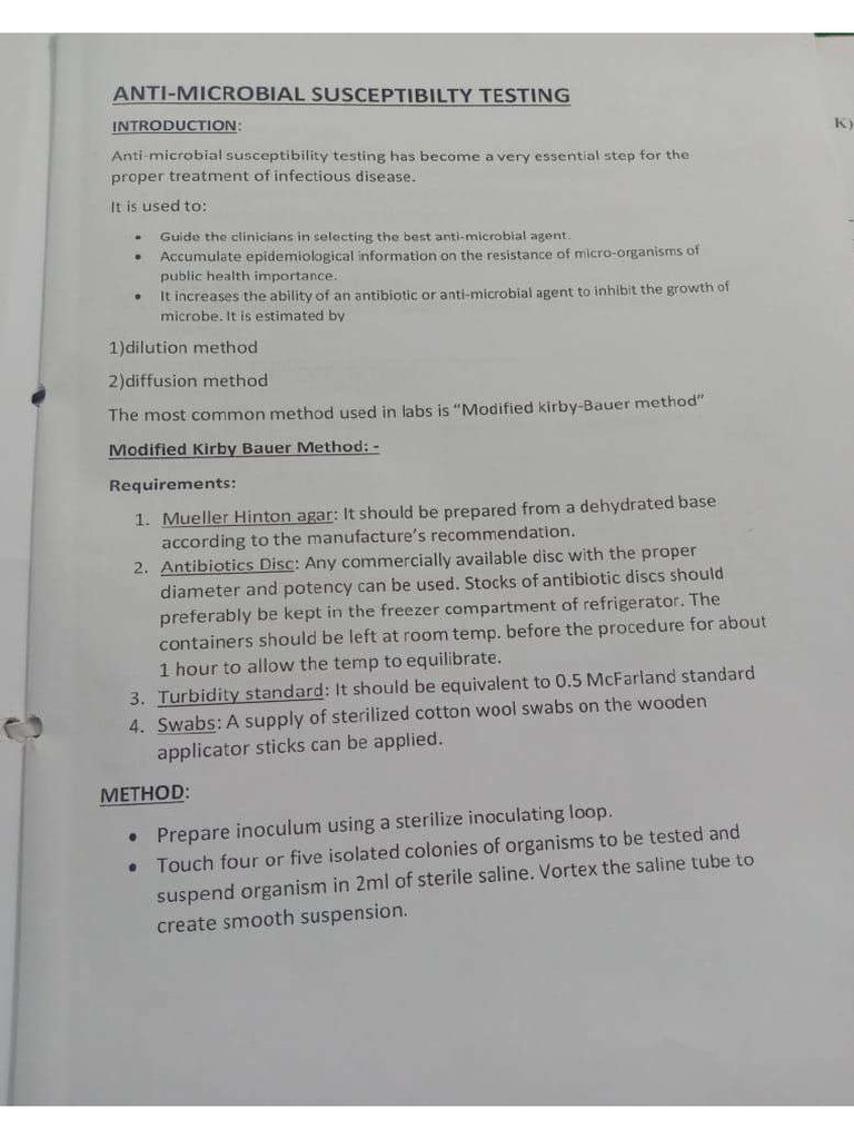 Antimicrobial Susceptibility Testing | PDF