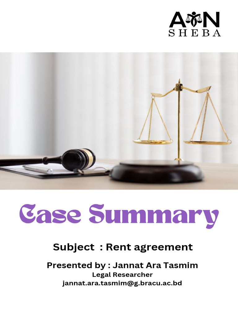 Case Summary - Rent Agreement - 1 | PDF