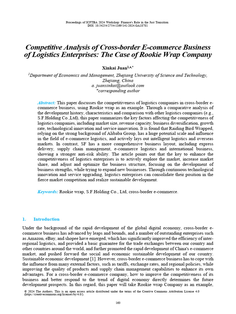 Cross-Border E-commerce Logistics Analysis | PDF | Logistics | E Commerce