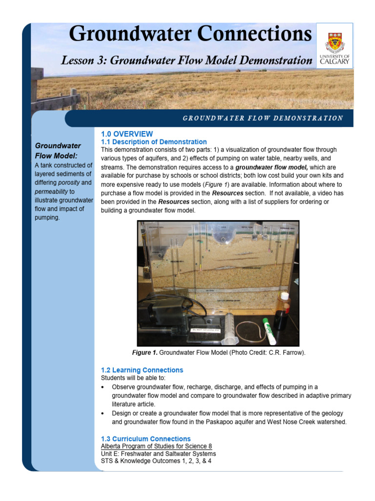 Groundwater Flow Model Demonstration | PDF | Groundwater | Aquifer