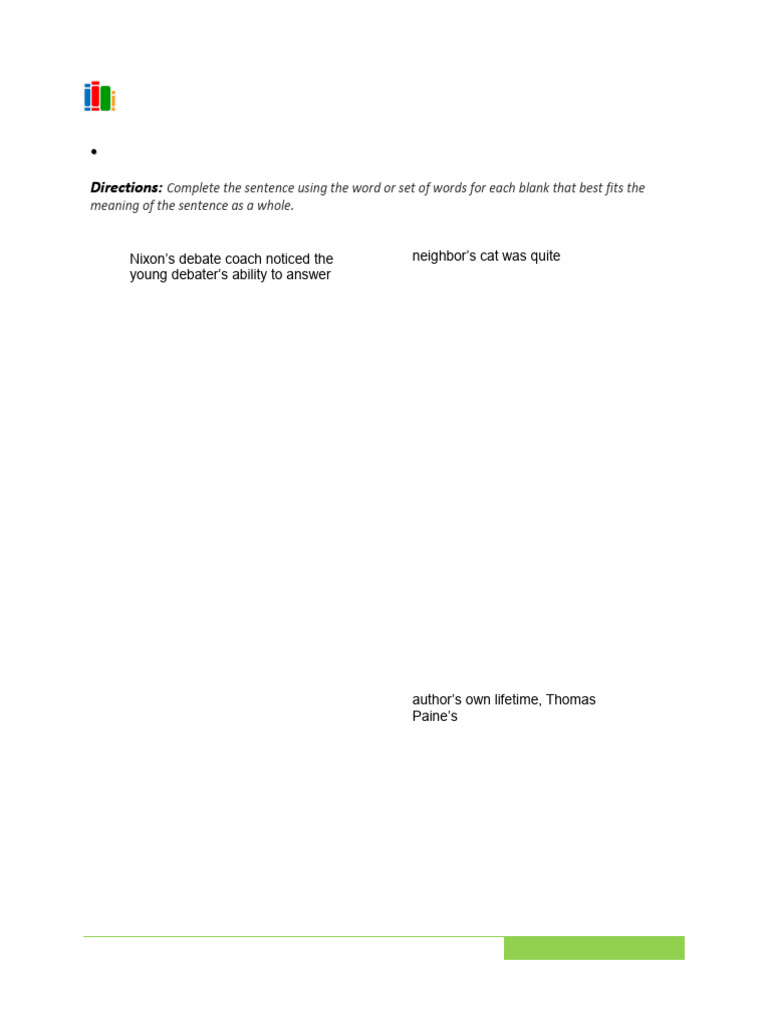 Level 11 Sentence Completion 2 Pdf Linguistics Grammar