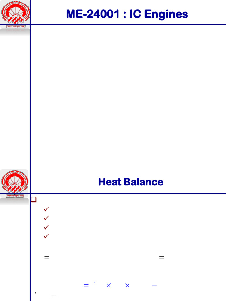 Heat Balance Sheet for IC Engine | PDF | Engines | Water