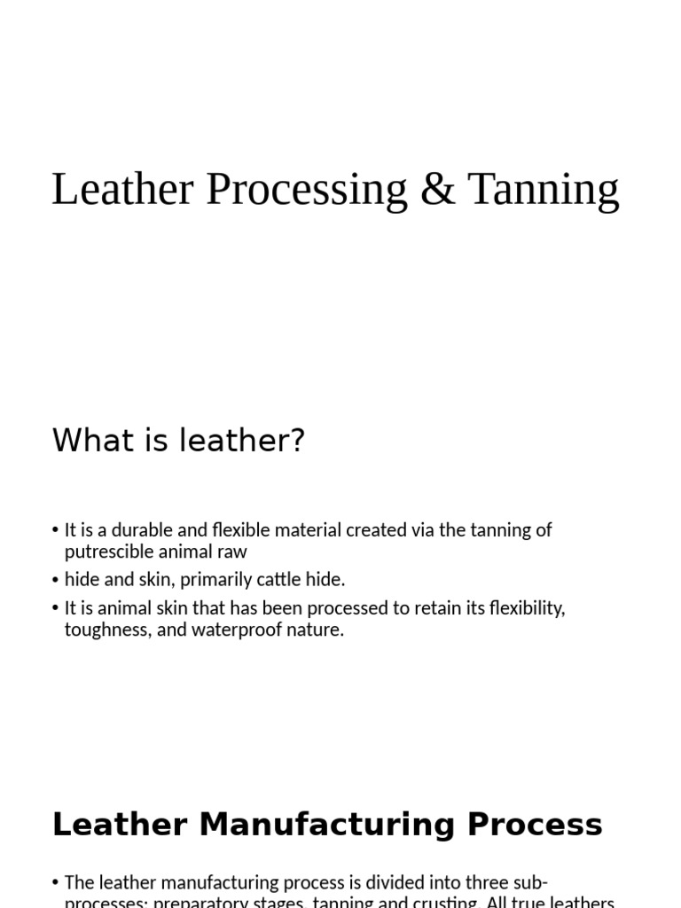 Leather Processing and Tanning Overview | PDF | Leather