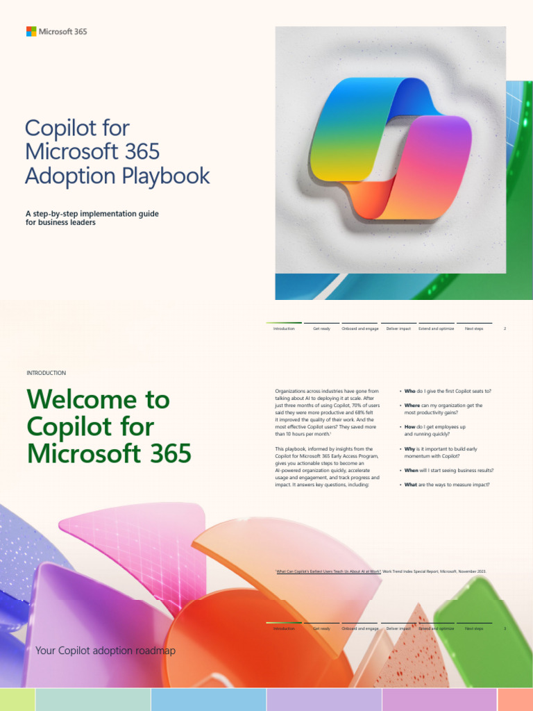 Copilot For Microsoft 365 Adoption Playbook | PDF | Artificial ...