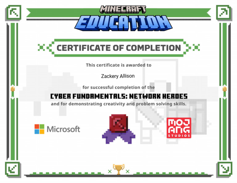 EDU CyberFundamentals 1 Certificate | PDF