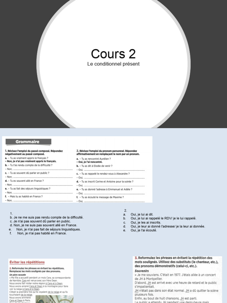 Le conditionnel présent en français | PDF