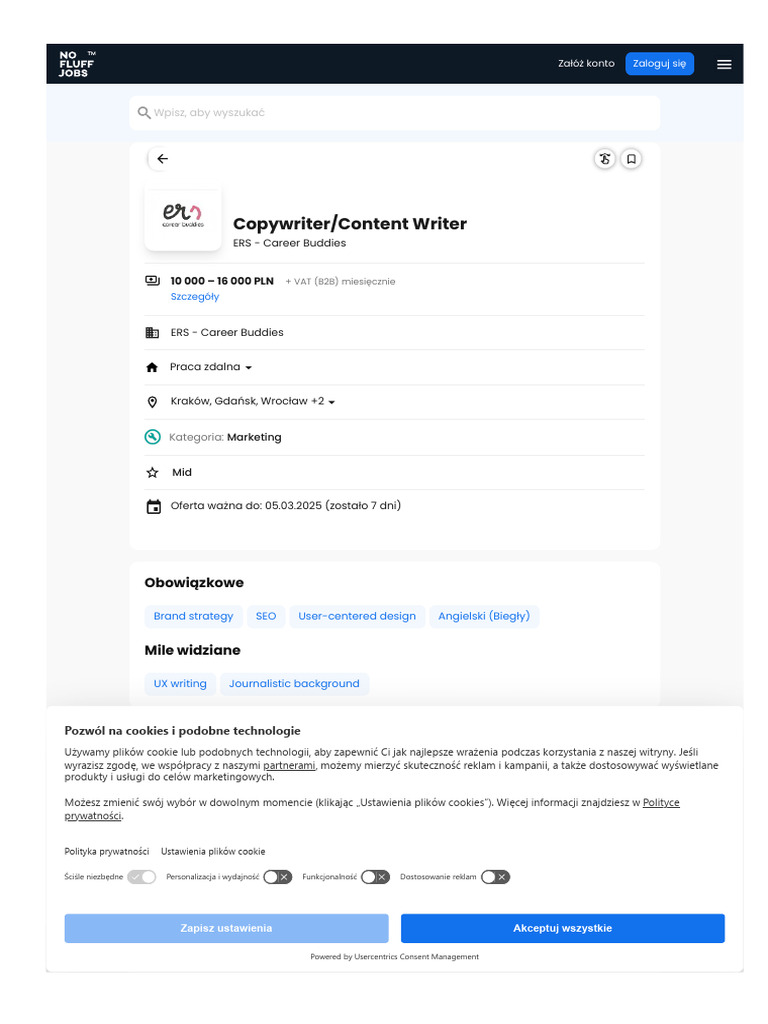 Nofluffjobs Com PL Job Copywriter Content Writer Ers Career Buddies ...