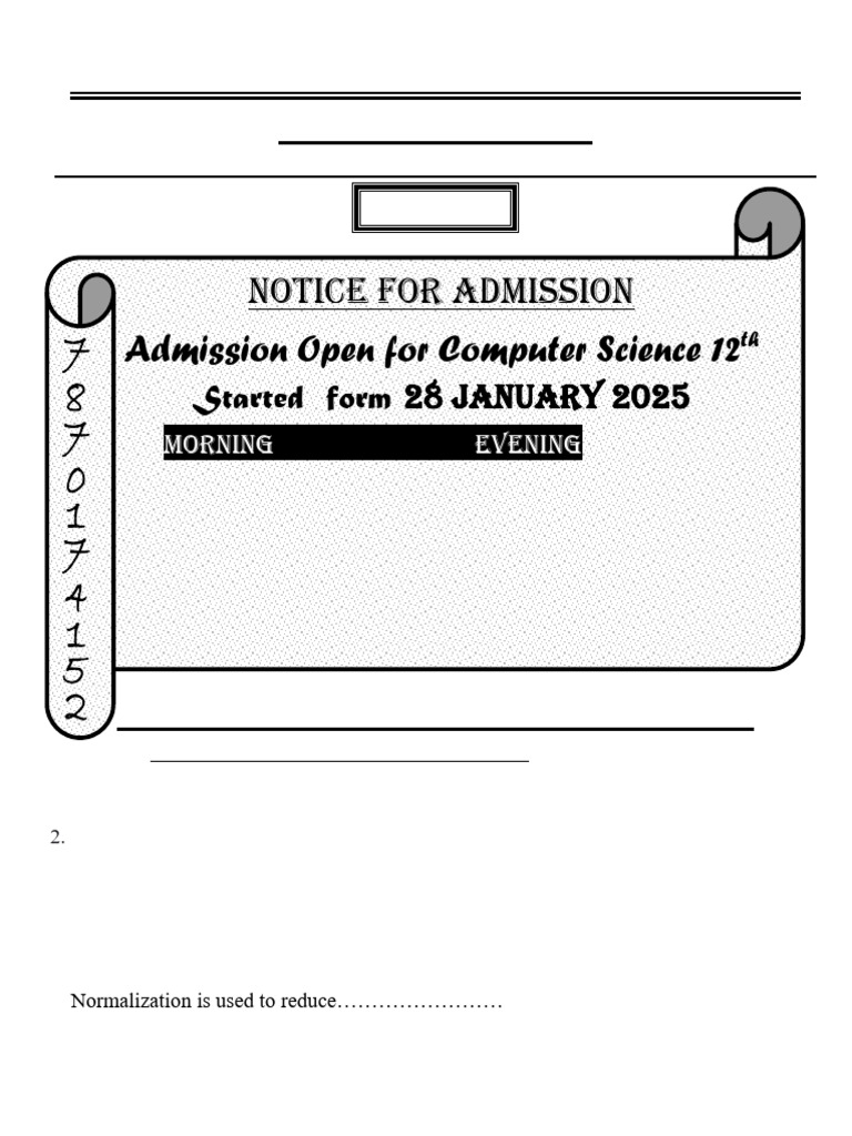 Computer Science Admission Test Details | PDF | Computer Network ...