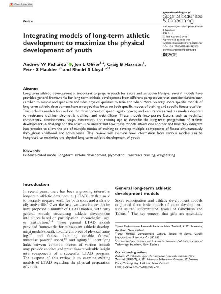Integrating Youth Athletic Development Models | PDF | Strength Training ...
