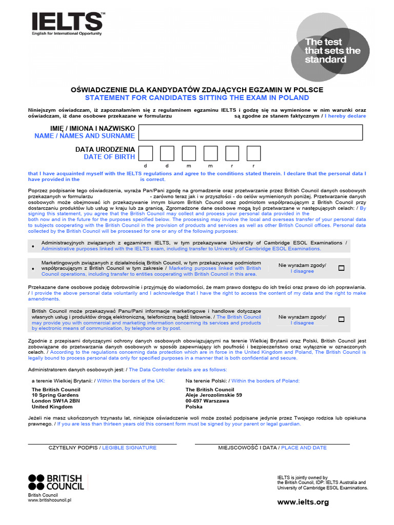 Ielts Statement Polish Legal Requirement 31 08 06 | PDF