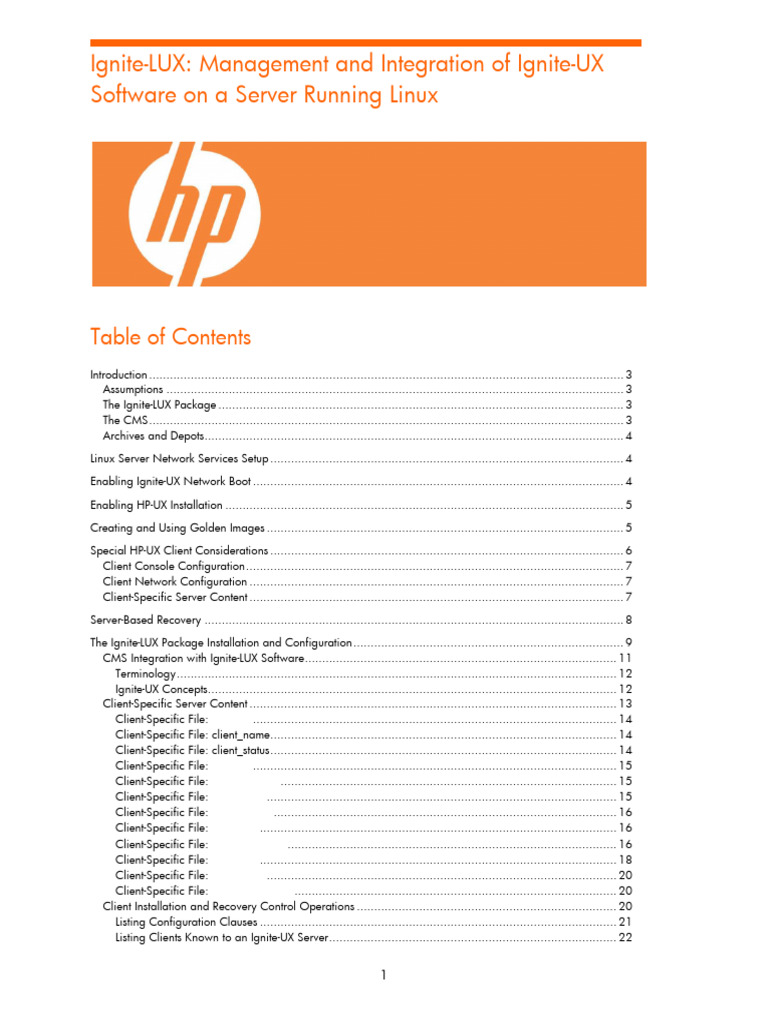 HPE - c02491013 - Ignite-LUX - Management and Integration of Ignite-UX ...