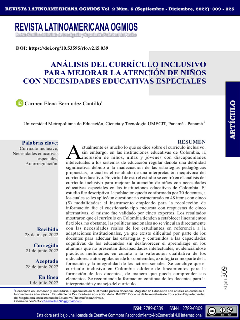 Mejora del Currículo Inclusivo en Colombia | PDF | Aprendizaje | Plan ...