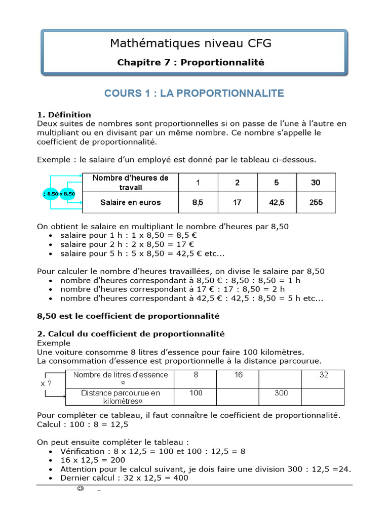 Comprendre la Proportionnalité en Maths | PDF | Mathématiques