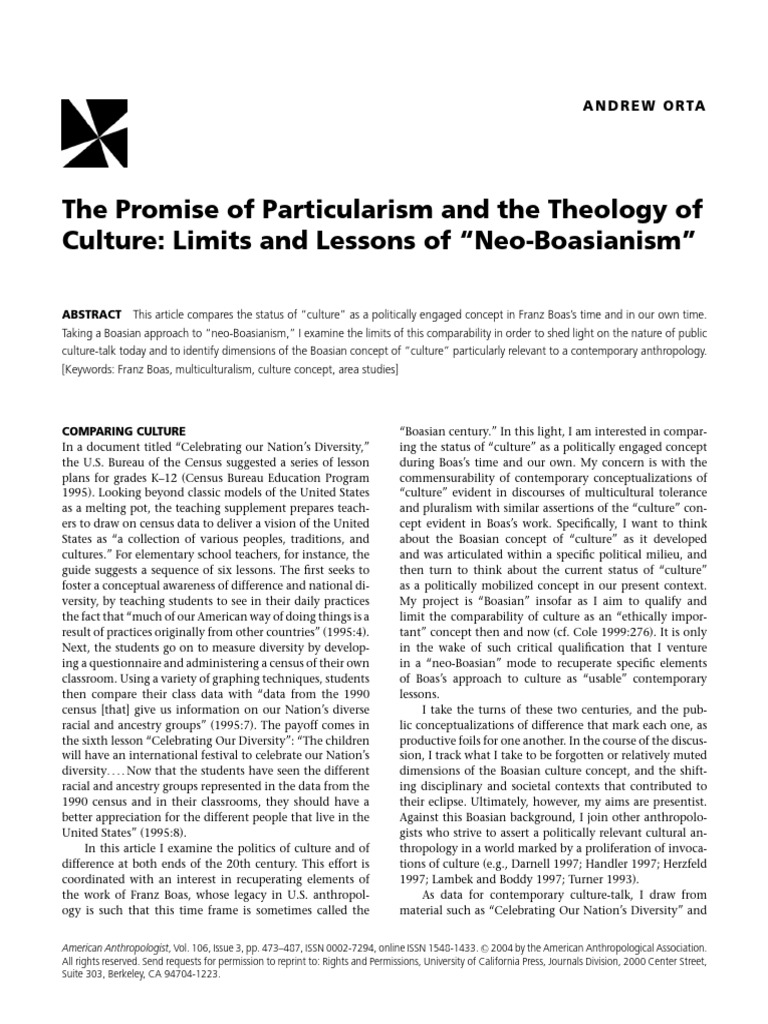 The Promise of Particularism An - Orta, Andrew | PDF | Franz Boas ...