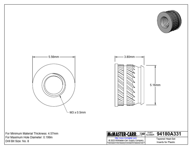 M3 Heat Set Insert Hole Specifications | PDF