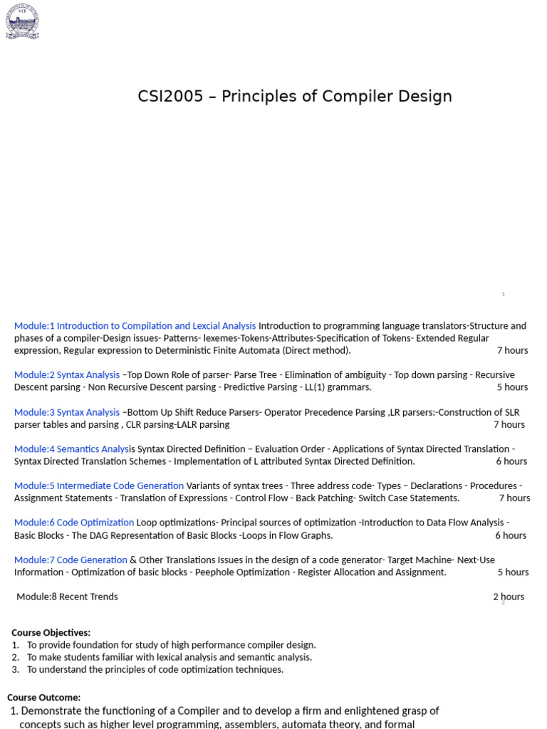 Compiler Design Principles Overview | PDF | Parsing | Compiler