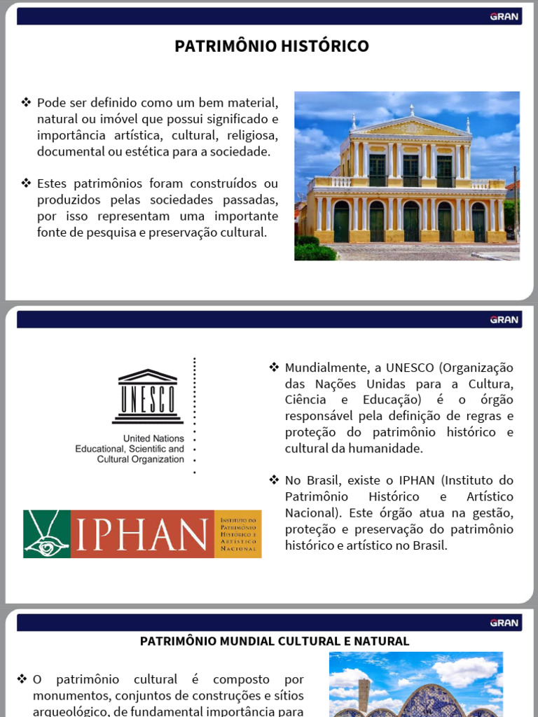 Patrimônio Histórico e Cultural no Brasil | PDF