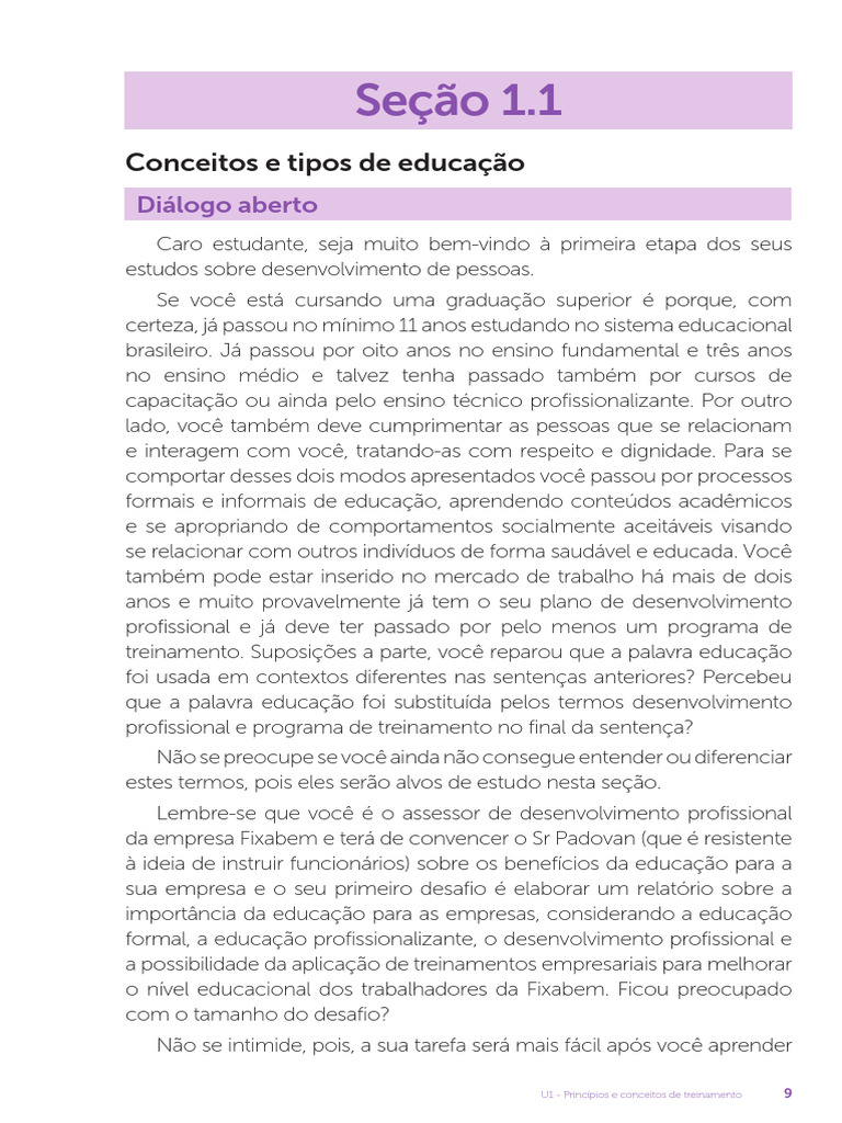 Conceitos de Educação e Treinamento | PDF | Aprendizado ...