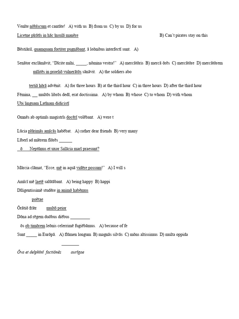 2024 Intermediate Latin Exam FINAL | PDF | Crocodile | Ancient Rome