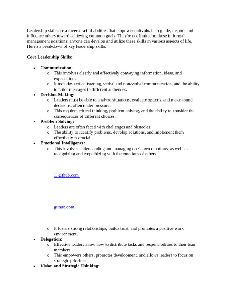 Leadership skills | PDF | Leadership | Communication