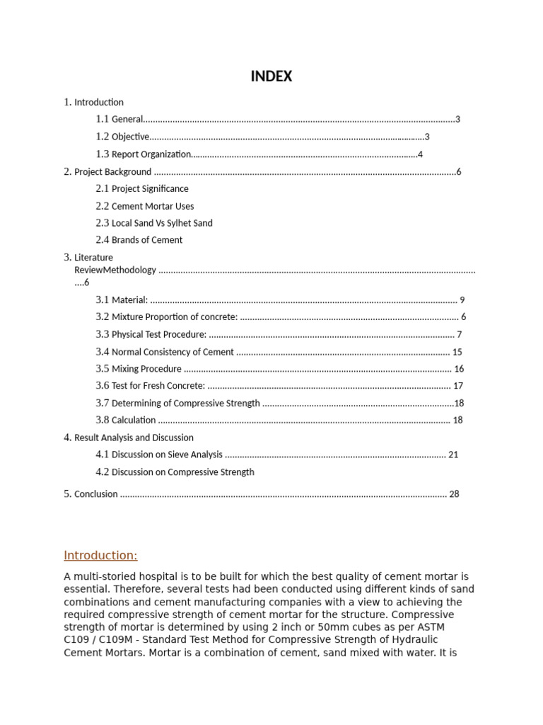 Compressive Strength of Cement Mortar | PDF | Concrete | Mortar (Masonry)