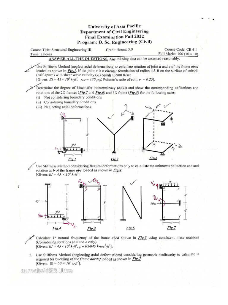 Structural Engineering Exam Questions | PDF | Buckling | Beam (Structure)