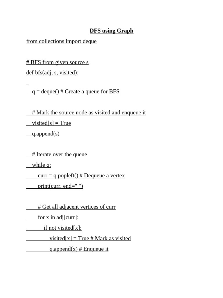 BFS and DFS in Graph | PDF