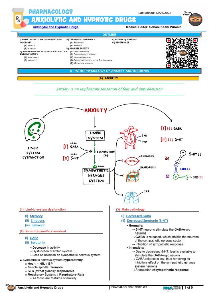 Anxiolytic and Hypnotic Drug Overview | PDF | Benzodiazepine | Insomnia