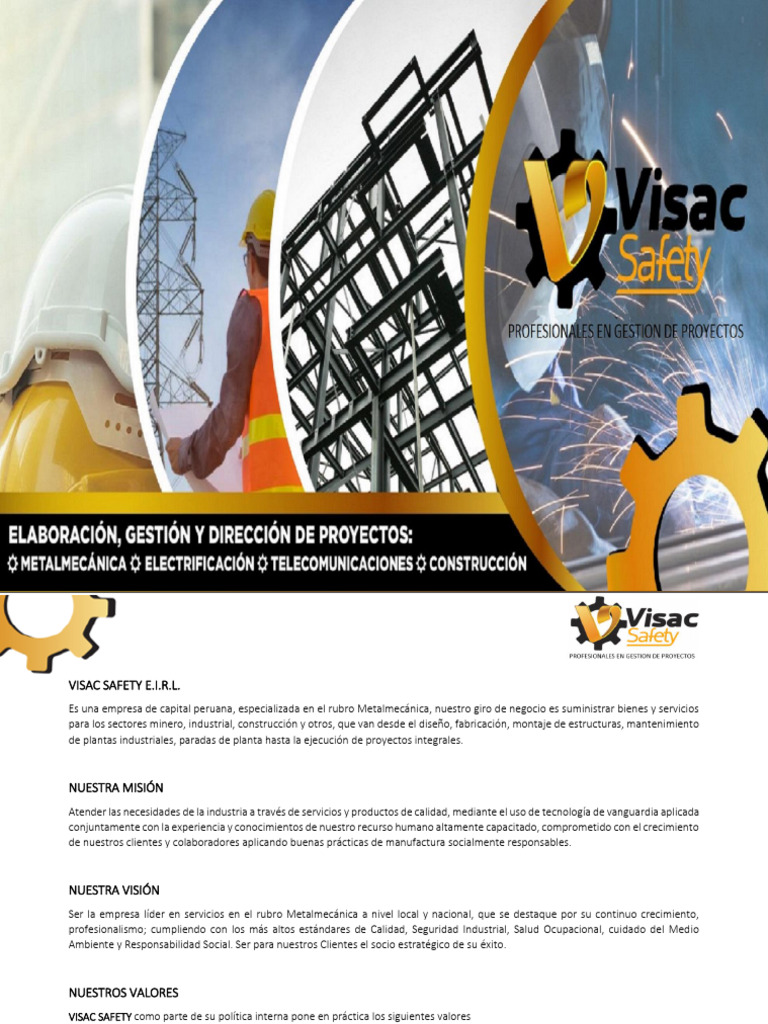 Brochure Visac Safety Eirl | PDF | Calidad (comercial) | Diseño
