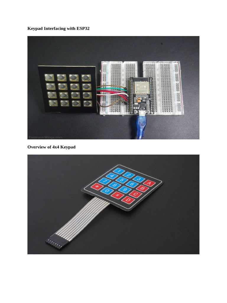Interfacing 4x4 Keypad with ESP32 | PDF | Arduino | Computing