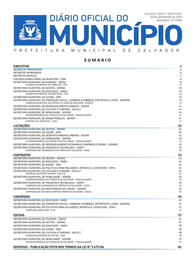 Documento Modelo de Editoração Do Diário Oficial Do Município Do ...