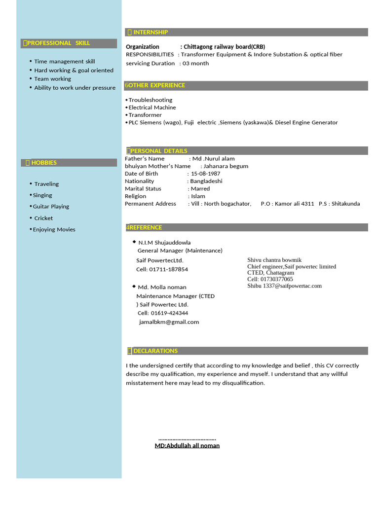 Abdullah Al Noman Update CV | PDF