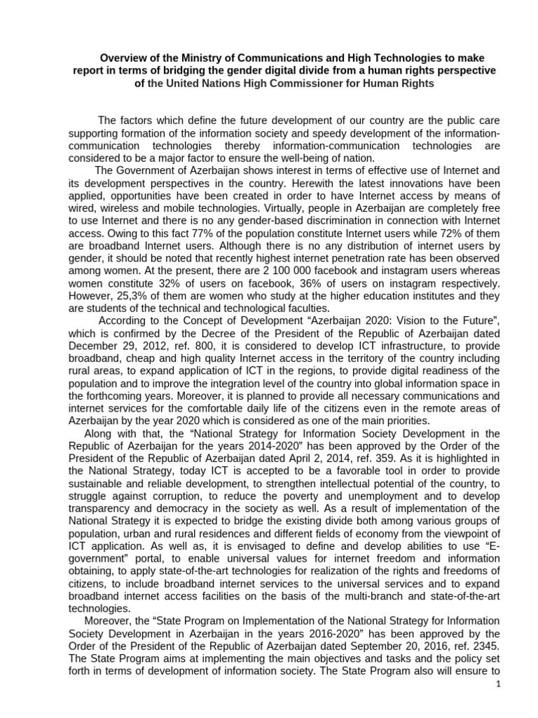 Azerbaijan Pdf Information And Communications Technology Internet