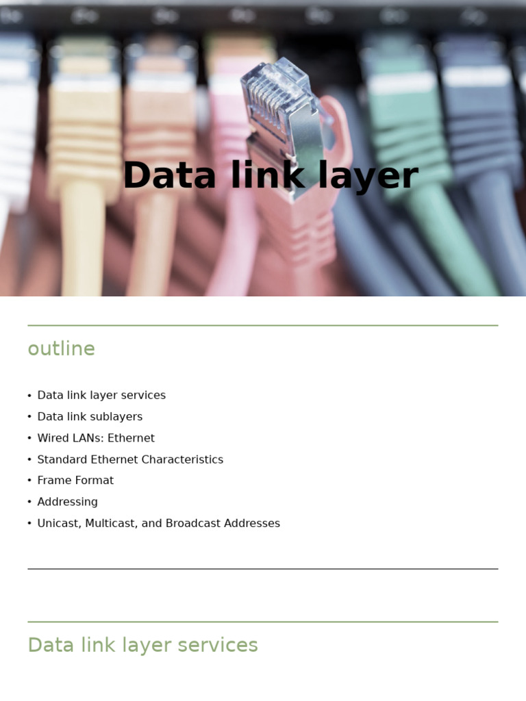 LECT 6 Data Link | PDF | Computer Network | Ethernet