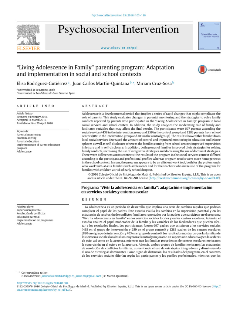 Parenting Program for Adolescents' Support | PDF | Adolescence | Parenting