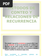 Métodos de Conteo y Relaciones de Recurrencia