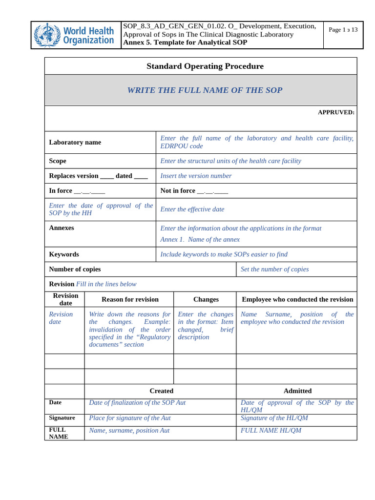 SOP for Clinical Lab Procedure Development | PDF | Centrifuge
